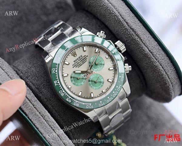 2020 Replica Rolex Daytona Stainless Steel Green Ceramic Watch 43mm 2