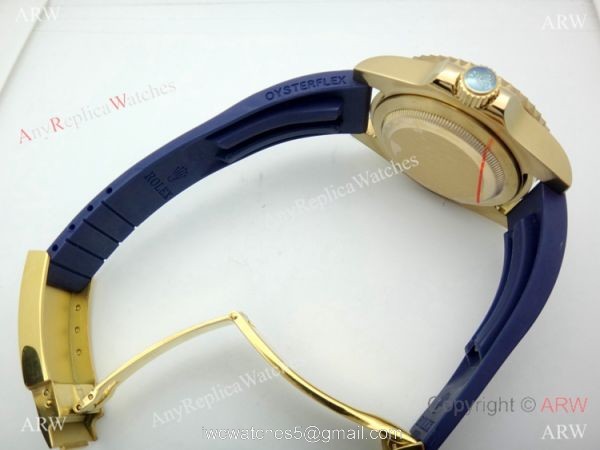Best Quality Rolex Submariner Blue Oysterflex Rubber Strap Watch 2