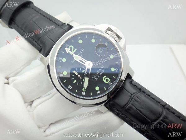 Copy Panerai Luminor GMT Automatic Watch Black Dial 2