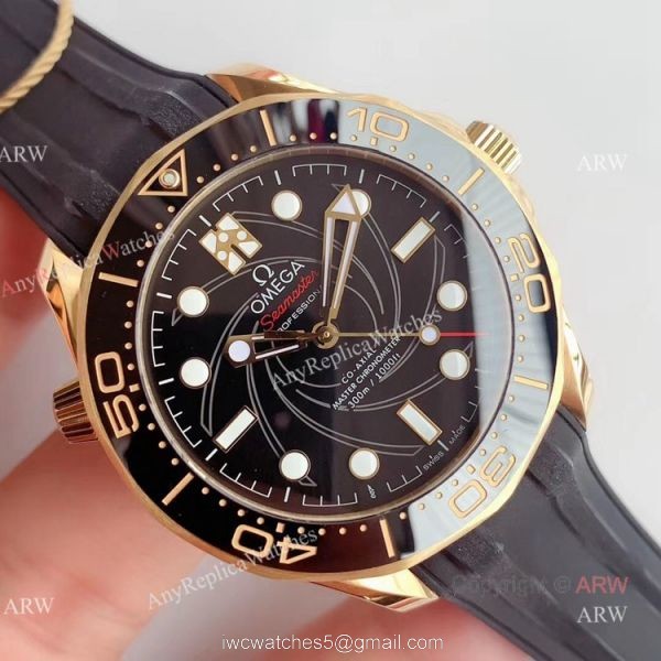 OM Factory Omega Seamaster Diver 300m 007 Limited Edition Black Rubber Strap Watch 2