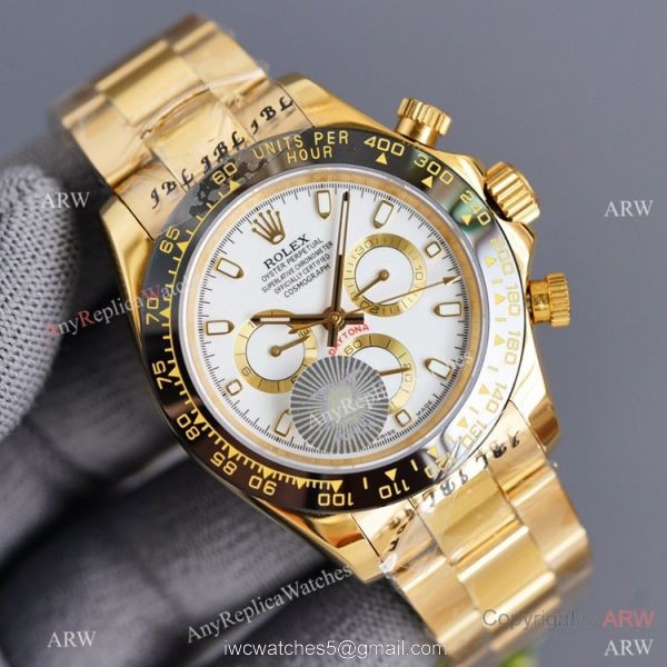 Swiss Quality Daytona Rolex Copy Watch Ceramic Bezel Yellow Gold 40mm 2