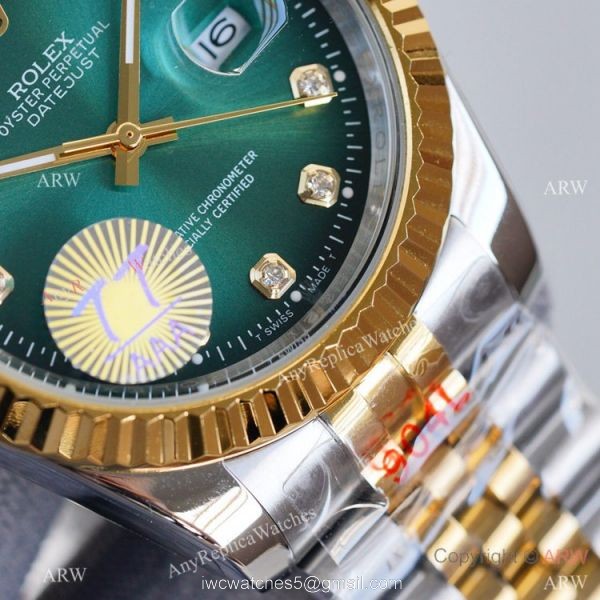 Swiss Quality Rolex Datejust ii 41mm Green Gradient Dial Diamond Markers Jubilee Watch 2