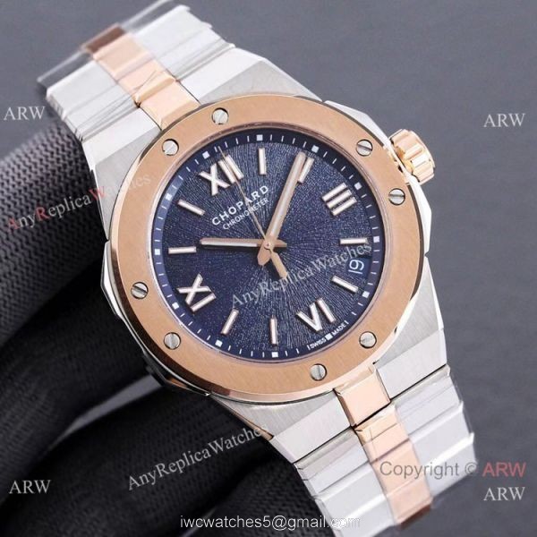 Swiss Replica Chopard Alpine Eagle Men Watch 41mm Blue Dial Rose Gold 2