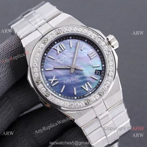 Swiss Replica Chopard Alpine Eagle Large Steel Black Dial 41mm Watch with Diamond Bezel 2