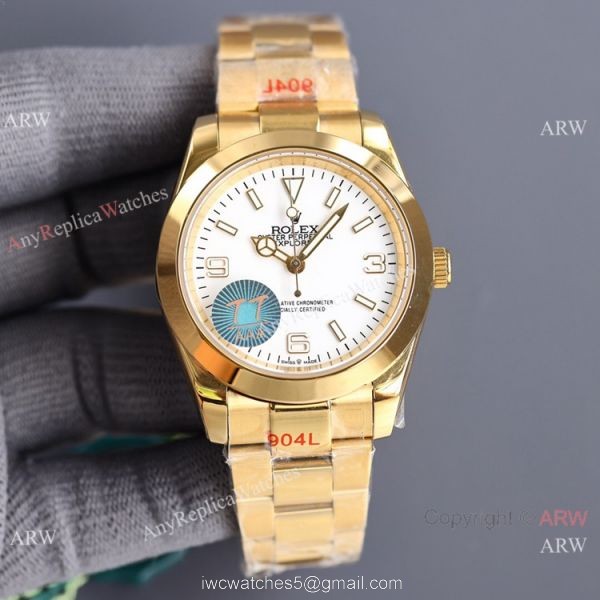 Swiss Quality Rolex Explorer All Gold Men Watch Citizen 8215 Movement 2