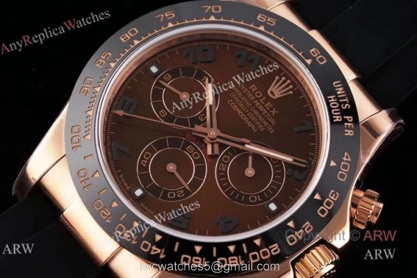 New NOOB V3 4130 Rolex Daytona Rubber Band Chocolate Dial Replica Watch 2