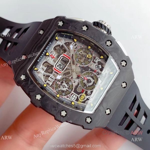 V2 NEW UPGRADED KV Factory Best Fake Richard Mille RM011 Carbon Case Chrono Automatic Watch 2