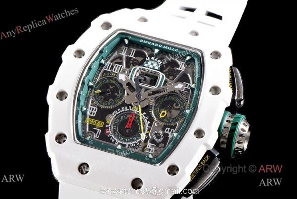 KV Factory Knockoff Richard Mille RM011-03 White Ceramic Automatic Watch 2