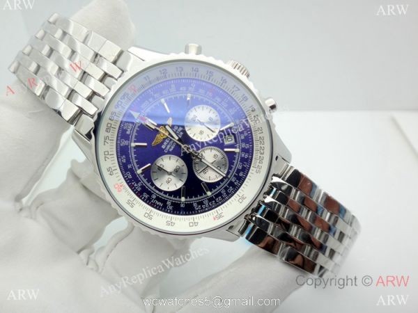 Breitling Navitimer 46MM Watch Stainless Steel Blue Chronograph Dial 2