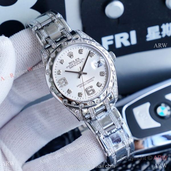 Rolex Lady Masterpiece Replica Watches Blue Dial Stainless Steel 2