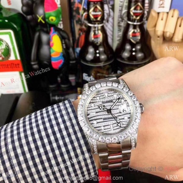 Rolex GMT-Master II Yellow Gold Diamond Case Watch New Replica 2