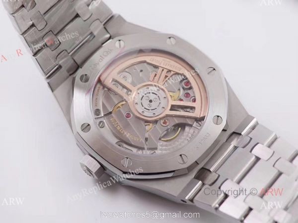 OM Factory New Upgraded Swiss Knockoff Audemars Piguet Royal Oak Silver Dial Mens Watch 2