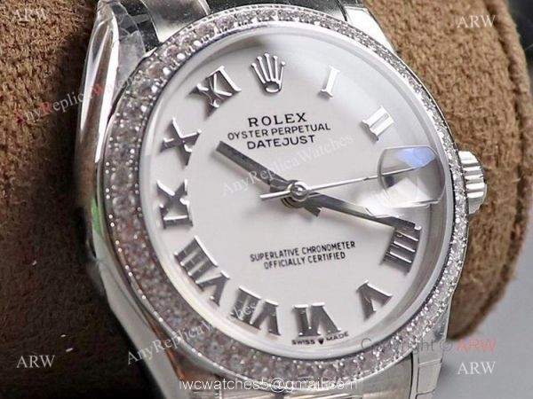 (TWF) New Rolex Oyster Perpetual Datejust 31mm Knockoff Watch With White Dial Diamond Bezel 2