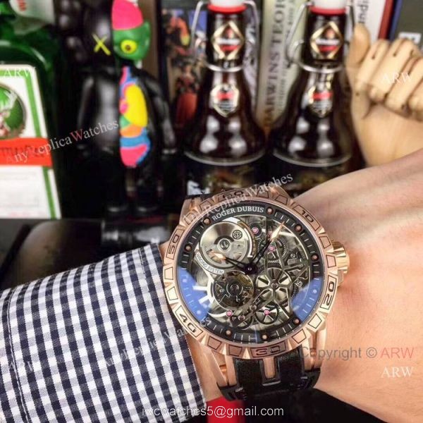Roger Dubuis Excalibur Spider Rose Gold Plated Titanium Watch AAA Replica 2