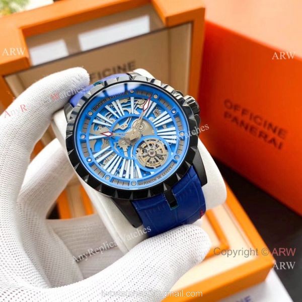 Roger Dubuis Excalibur Rose Gold Tourbillon Extra Large Face Mens Watches 2