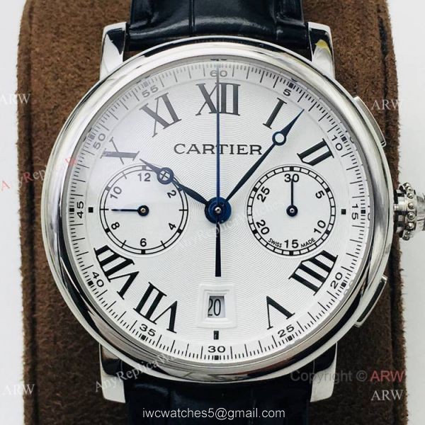 (GZF) 1:1 Cartier Watch Copy Rotonde De Cartier Stainless Steel Chronograph Watch 2