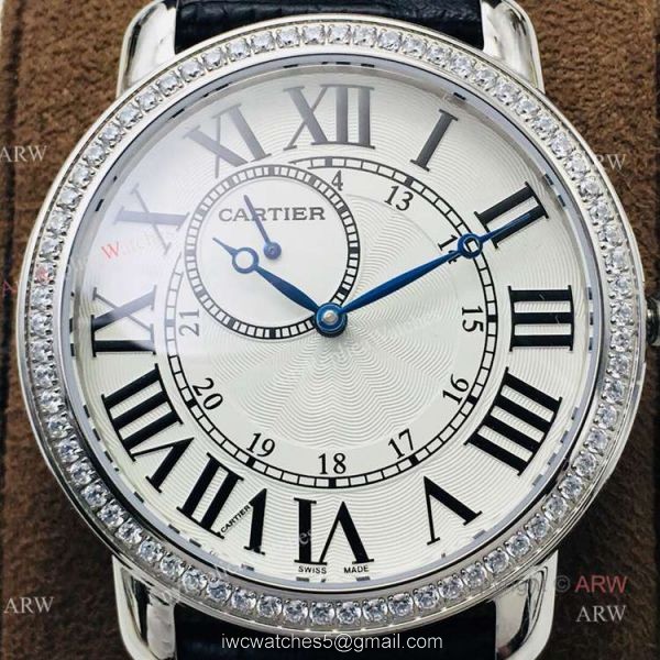 (EGF) New Replica Ronde De Cartier Stainless Steel White Dial Diamond Watches 2