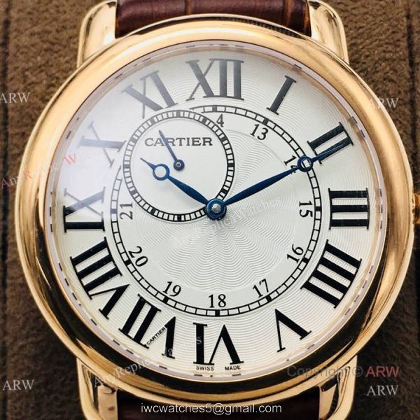 (EGF) New Replica Ronde De Cartier White Dial Rose Gold Automatic Watch 40mm 2