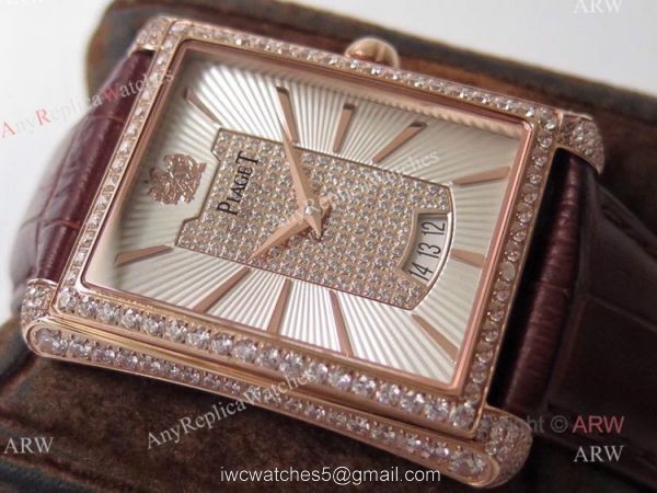 Swiss Replica Mens Piaget Emperador Rose Gold Diamond Watch 2