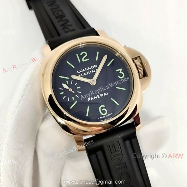 Officine Panerai Luminor Marina Rose Gold Fake Panerai Watch 44mm PAM00111 2