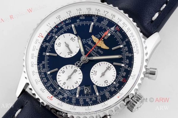 BLS Factory New Replica Breitling Navitimer B01 43mm Blue Dial Chronograph Watch 2