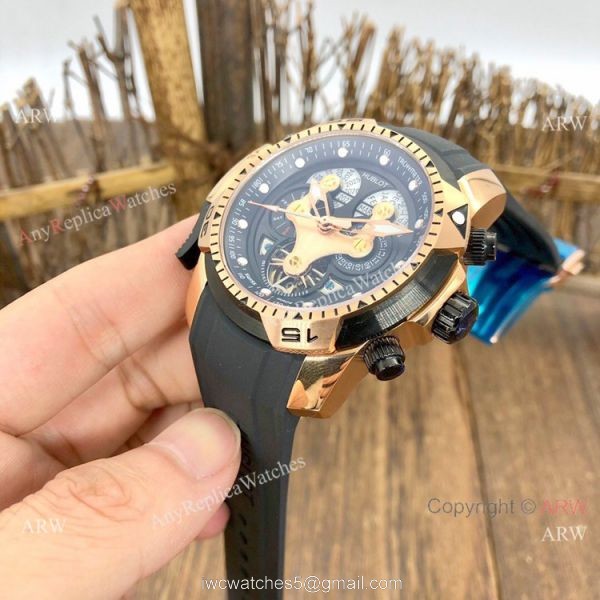 Fake Hublot Geneve Big Bang Perpetual Calendar Men Watch Black Dial Rose Gold 46mm 2