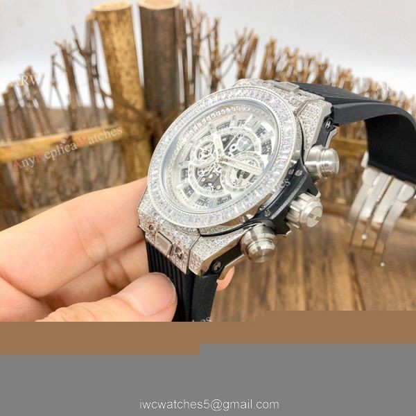 Top Replica Hublot Big Bang Unico Sapphire Full Diamond Watch 45mm 2