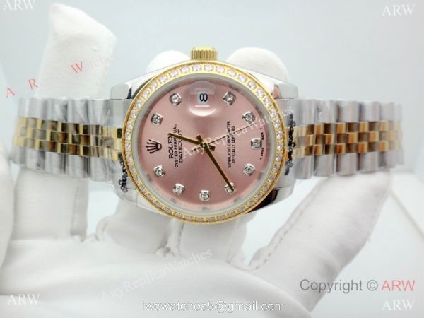 New Replica Rolex Datejust Two Tone Salmon Dial Watch 36mm Men 2
