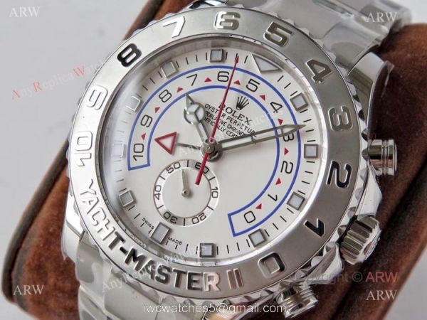 VR Factory New Rolex Yacht Master ii White Face Stainless Steel Fake Watch 2