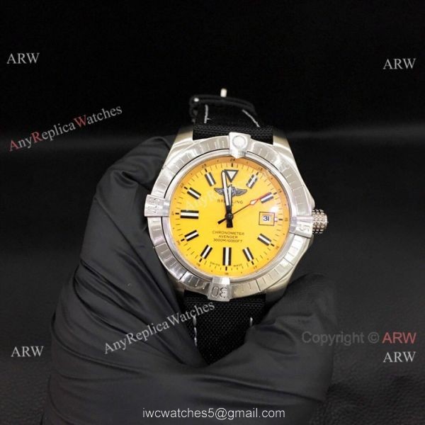 Breitling Avenger II Seawolf Watch Stianless Steel and Yellow Face 2