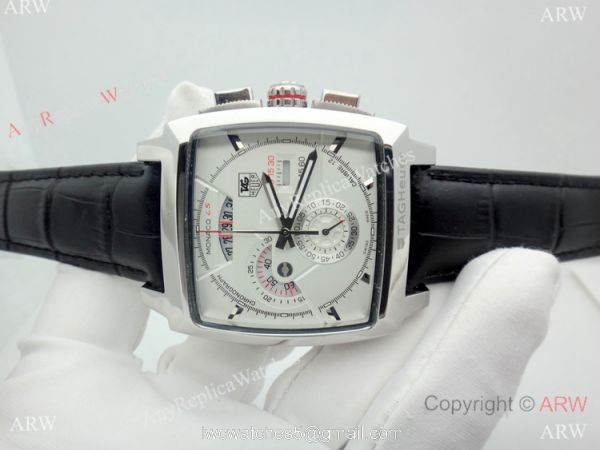 High Quality Fake Tag Heuer Monaco Calibre 12 Watch SS White Dial 2