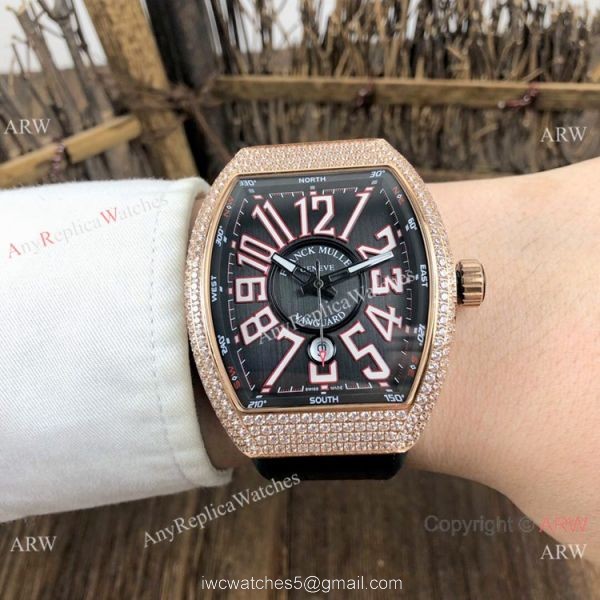 Clone Franck Muller Vanguard Classical Stainless Steel Diamond Watch 54mm 2
