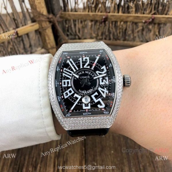 Knockoff Franck Muller Vanguard Classical Men Watch Rose Gold Diamonds 2