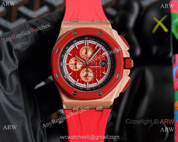 Fake Audemars Piguet Royal Oak Offshore Chrono Watches Rose Gold and Blue 2