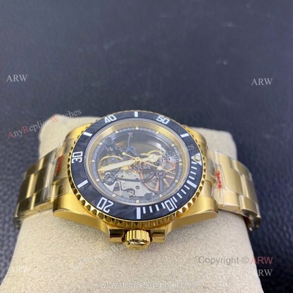Best Quality Replica VR Factory Yellow Gold Rolex Skeleton Watch 2