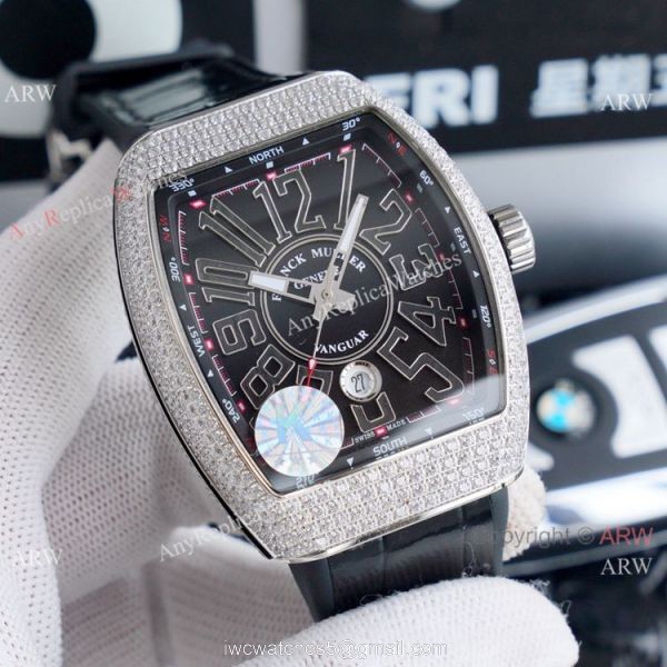 Clone Franck Muller Vanguard Yachting Silver Diamond Watches Automatic 2
