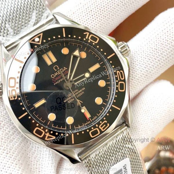 2020 New Omega Seamaster 007 No Time To Die Watch Stainless Steel Mesh Strap 2
