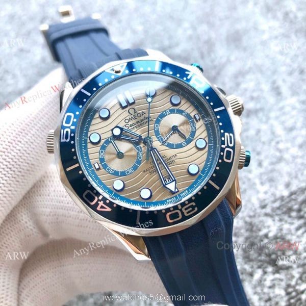 Best Quality Omega Seamaster 300m Chronograph Watches Ss White Dial 2