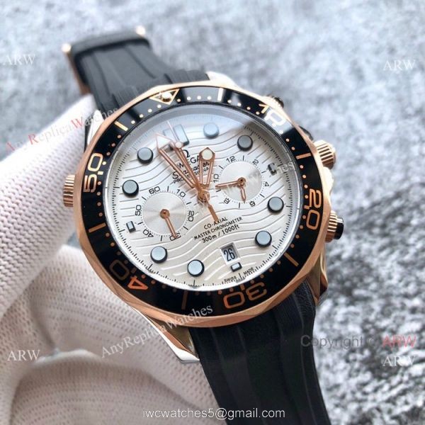 Omega Seamaster 300M Chronograph 2-Tone Rose Gold Omega Clone Watch 2