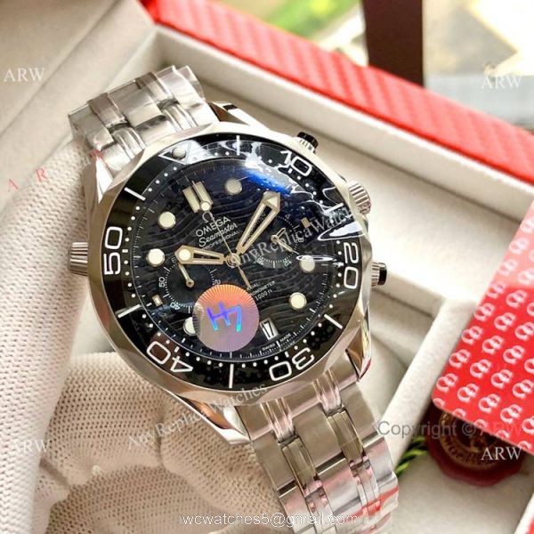 Copy Omega Seamaster 300M Chronograph Watch Stainless Steel White Dial 2
