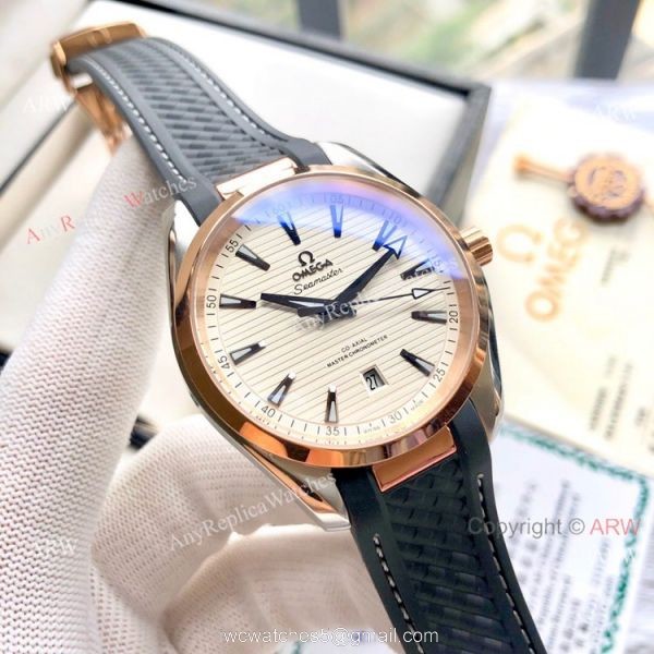 Copy Omega Seamaster Aqua Terra 150M Watches 41mm Rose Gold 2
