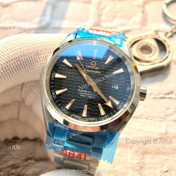 Best Replica Omega Aqua Terra 150 M Automatic Watches Stainless Steel Wave Dial 2