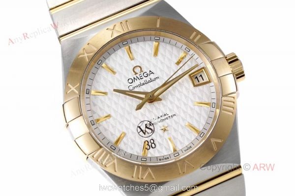 New Omega Constellation Watches Best vsf Omega Two Tone Mens Copy Watch 2