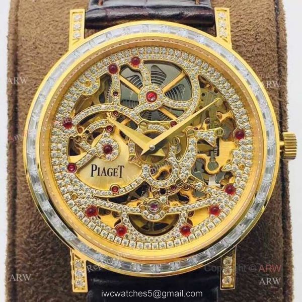New Piaget Skeleton Watch Piaget Altiplano Gold Diamond Knockoff Watch 2