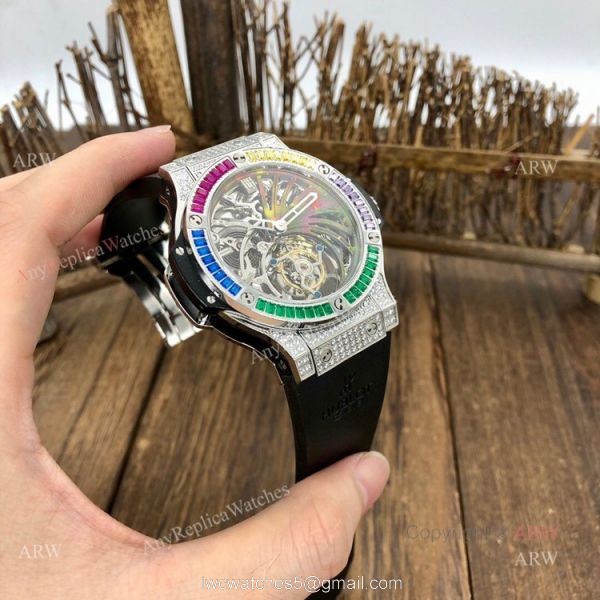 Hublot Big Bang Tourbillon Rainbow Diamond Limited Edition Copy Watch 2
