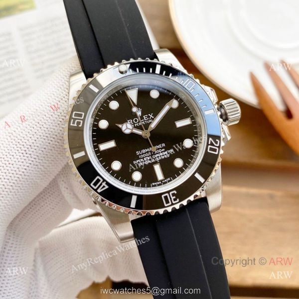 Best Quality Rolex Submariner Clone Green Dial Rubber Strap Watches 40mm 2