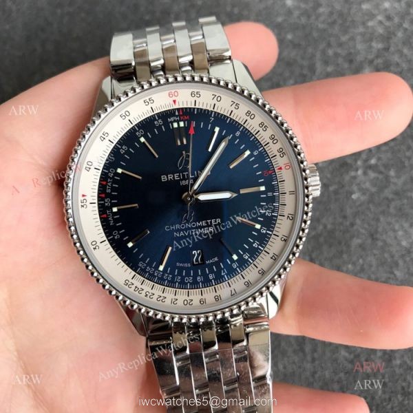 New Breitling Navitimer 41mm B01 Dark Blue Dial Swiss Replica Watches 2