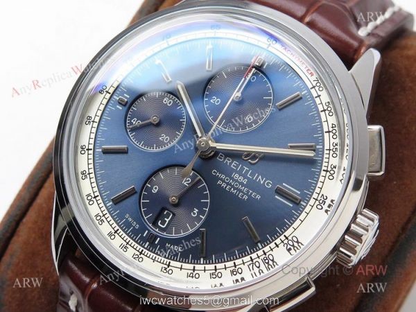 (BLS) New Breitling Knockoff Watches For Sale Replica Breitling Premier Chronograph Blue Face Watch 2