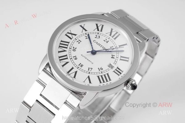 Best Copy MenS Cartier Watch Ronde De Cartier Stainless Steel Watch 2