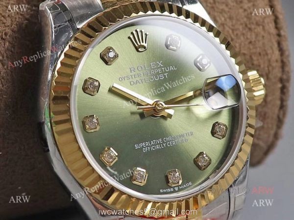 (TWF) Green Dial Rolex Datejust Jubilee Bracelet Swiss Replica Watches 31mm 2